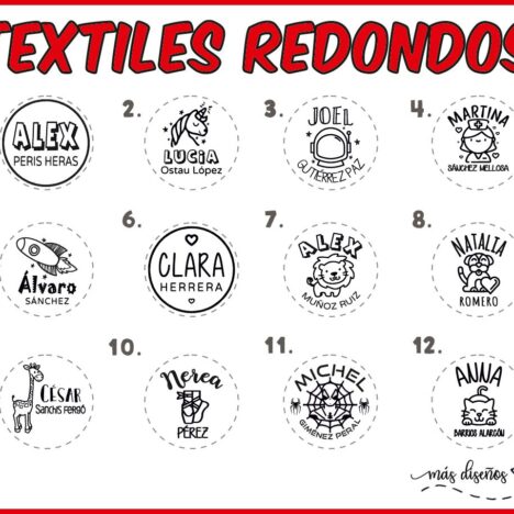 Sello textil redondo Mine