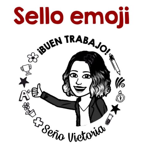 Sello emoji Profesora Victoria Manual