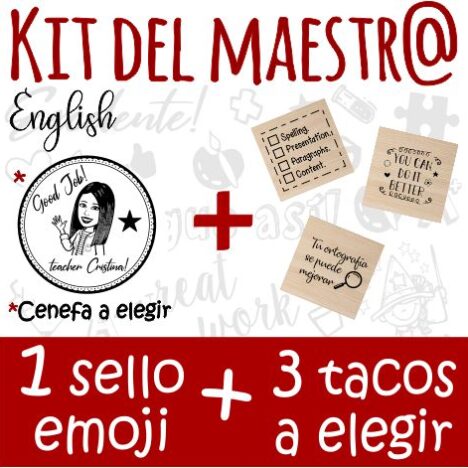 kit del maestro 1 emoji + 3 tacos a elegir Inglés