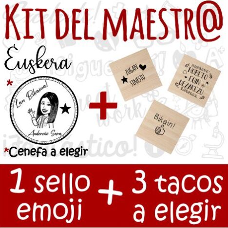 kit del maestro 1 emoji + 3 tacos a elegir Euskera