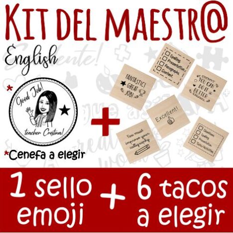 kit del maestro 1 emoji + 6 tacos Inglés