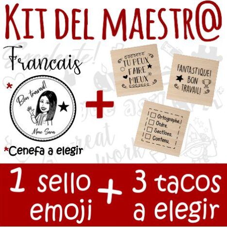 kit del maestro 1 emoji + 3 tacos a elegir Francés