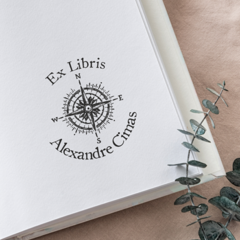 Sello Ex Libris Brújula