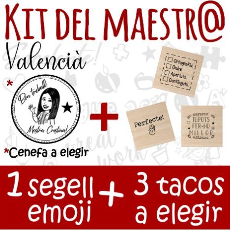 kit del maestro 1 emoji + 3 tacos a elegir Valencià