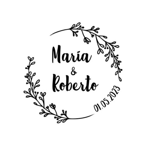 Sello de Boda personalizado María & Roberto