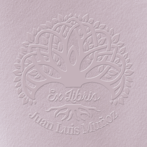 Sello Relieve Ex Libris Arbol