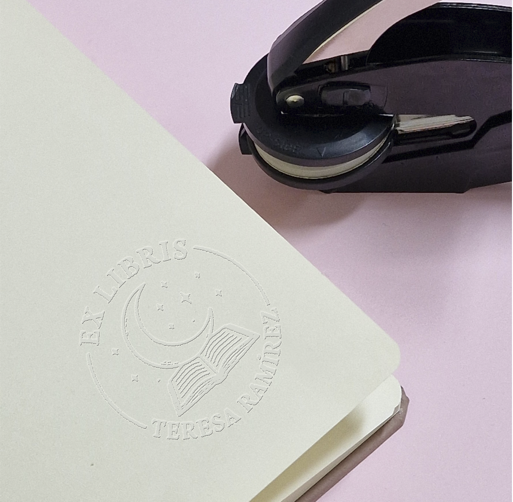 Sello Relieve Ex Libris Luna - Imagen 2