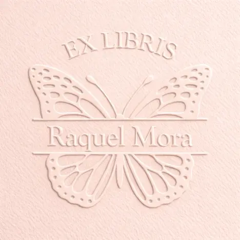 Sello Relieve Ex Libris Mariposa