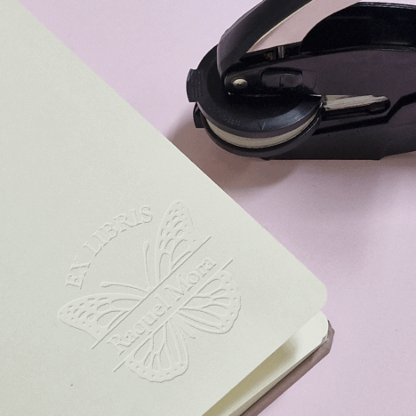 Sello Relieve Ex Libris Mariposa