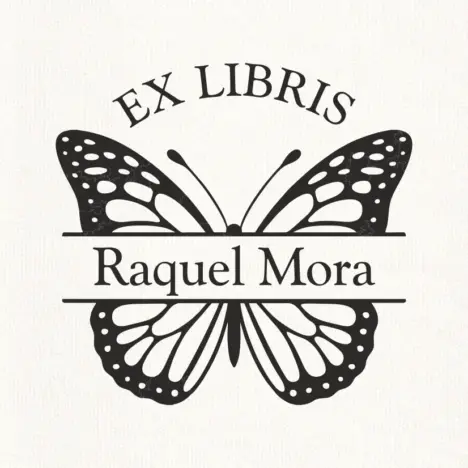 Sello Relieve Ex Libris Mariposa
