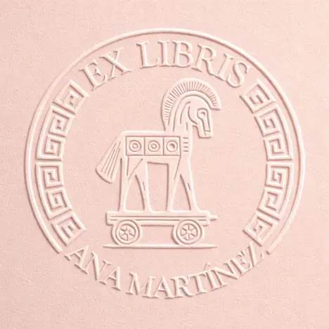 Sello Relieve Ex Libris Troya
