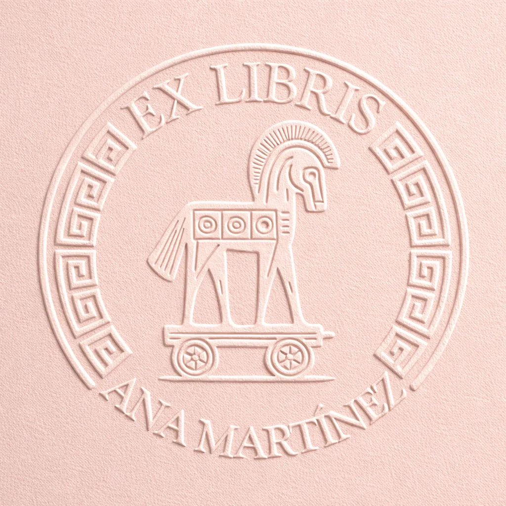 Sello Relieve Ex Libris Troya - Imagen 2