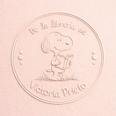 Sello Relieve Ex Libris Snoopy