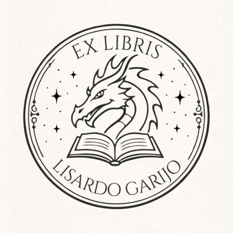 Sello Relieve Ex Libris Dragón
