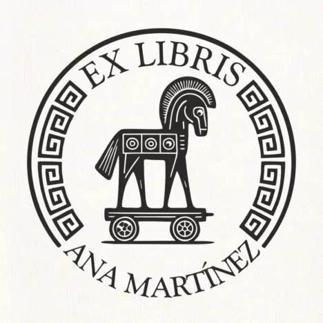 Sello Relieve Ex Libris Troya