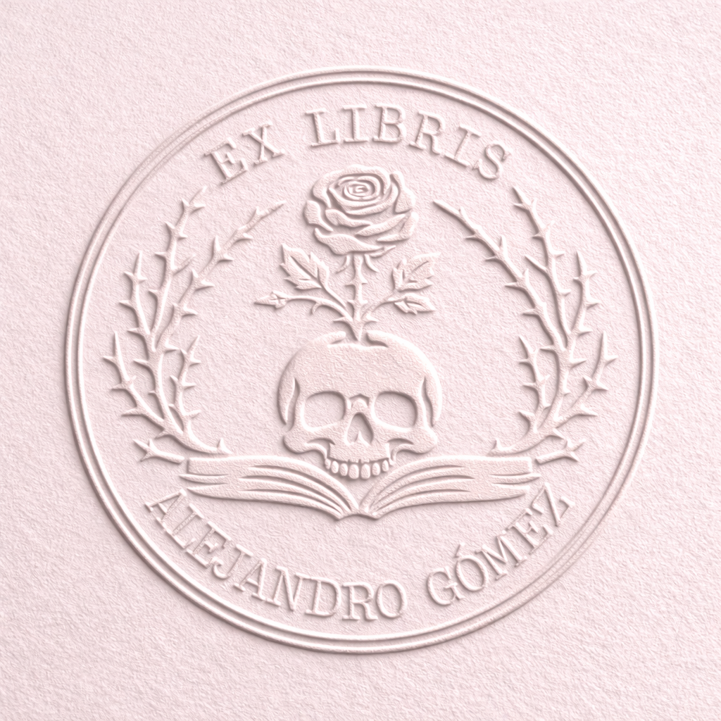 Sello Relieve Ex Libris Calavera - Imagen 2