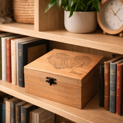 Caja de madera personalizada LOVE para enamorados