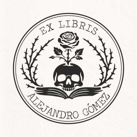 Sello Relieve Ex Libris Calavera