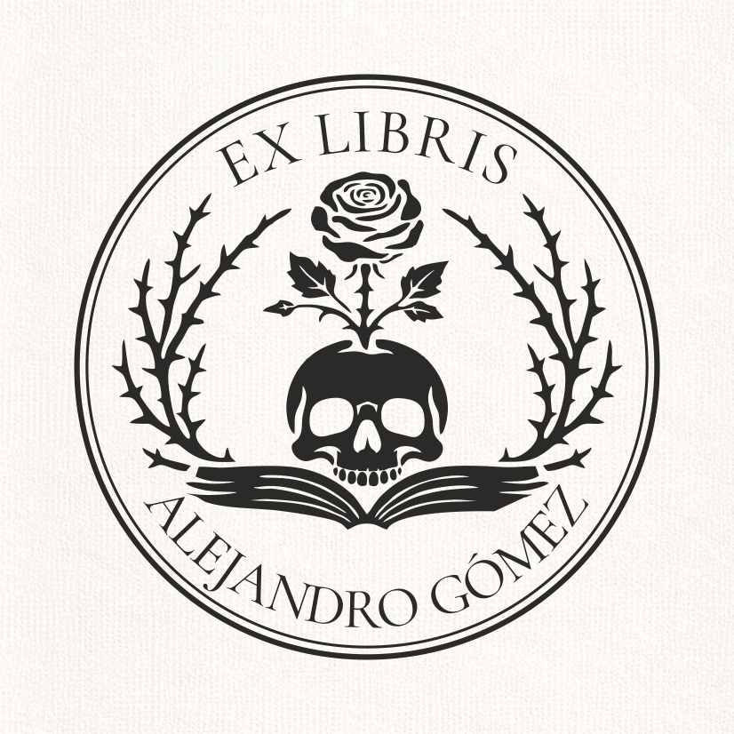 Sello Relieve Ex Libris Calavera