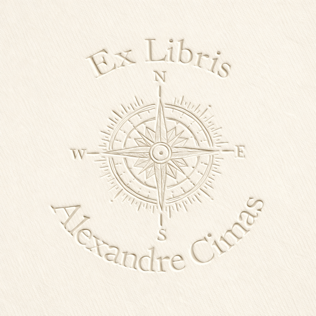 Sello Relieve Ex Libris Brújula - Imagen 2