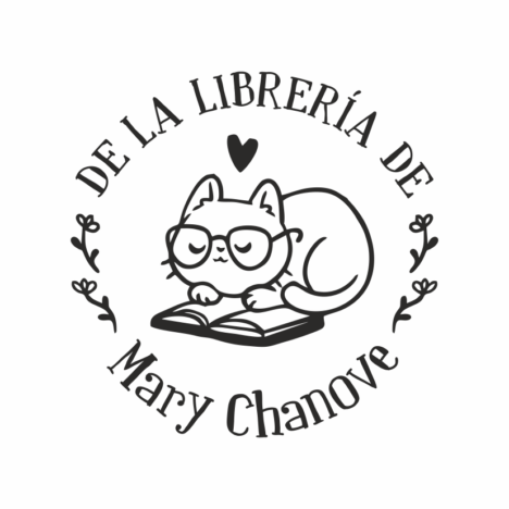 Sello Ex Libris Gato y corazón