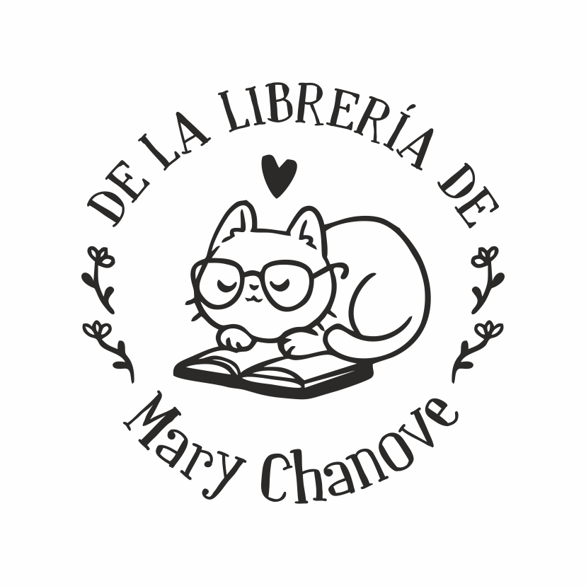 Sello Ex Libris Gato y corazón